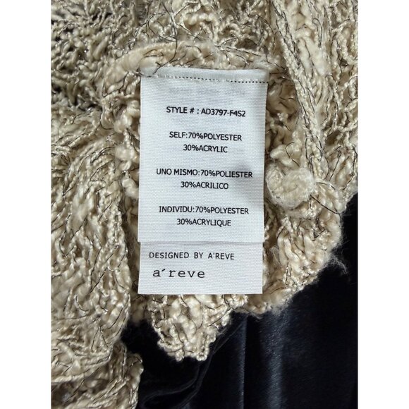 Boho Metallic Crochet Knit Tunic Top M/L Layer Gold Black Chiffon Hem Dark Fairy - Picture 14 of 16